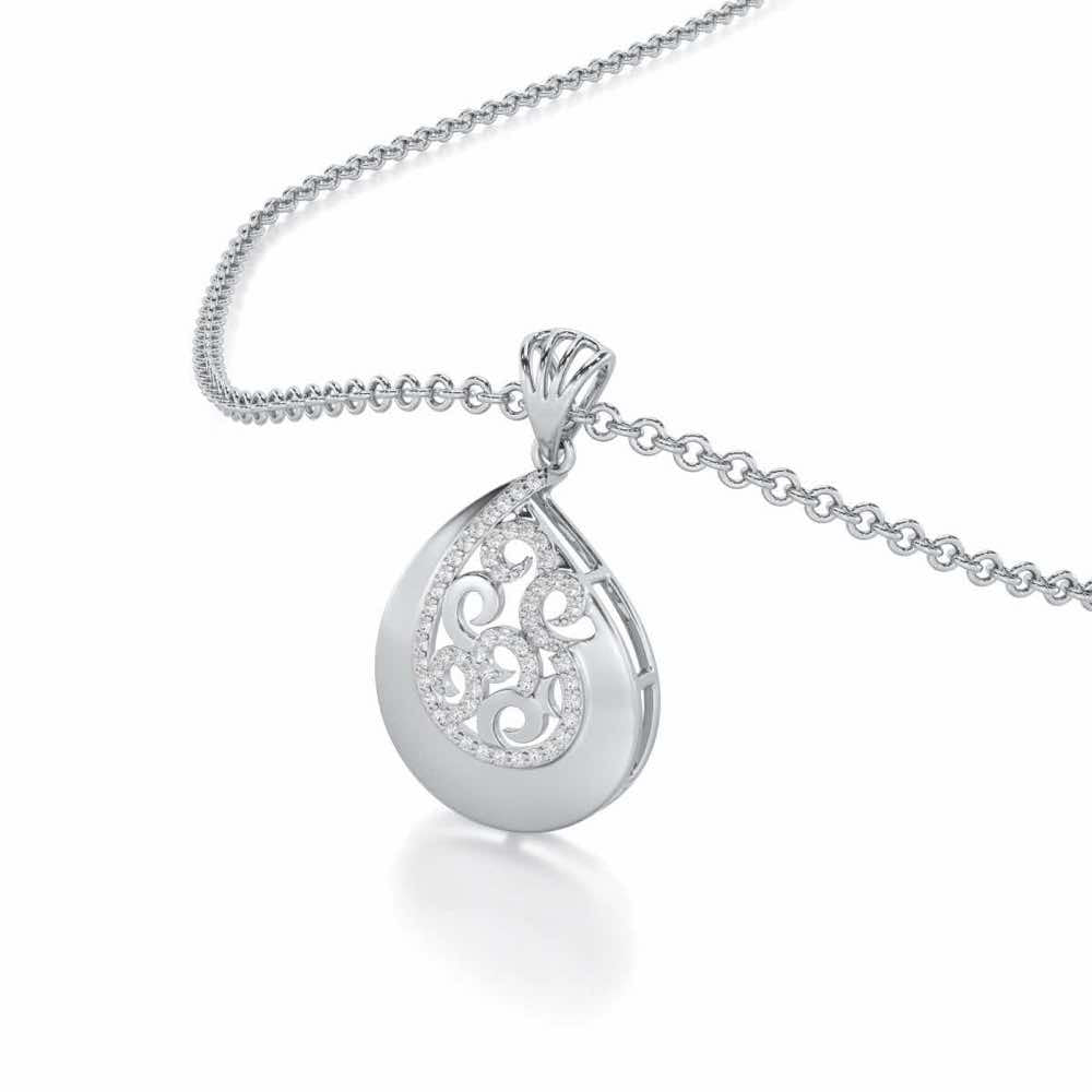Radiant Harmony Silver Pendant - White Gold - Image 2