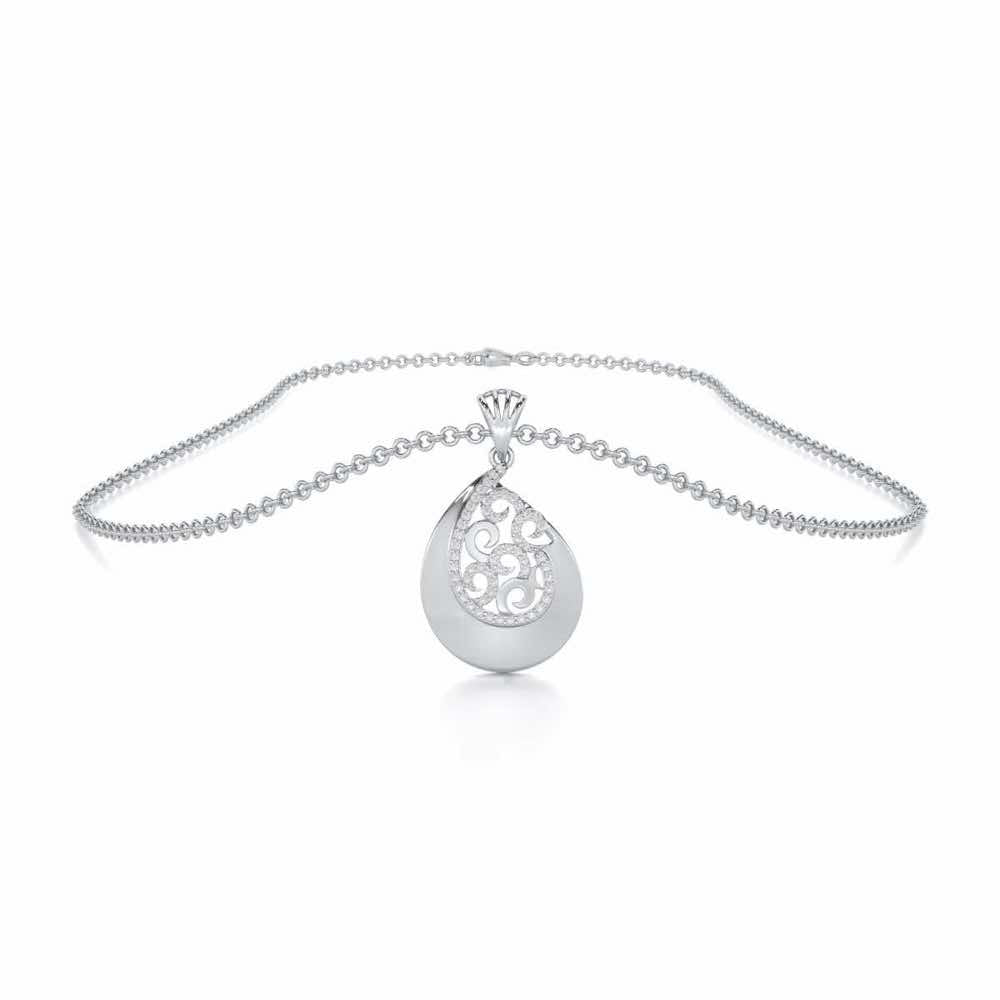Radiant Harmony Silver Pendant - White Gold - Image 3