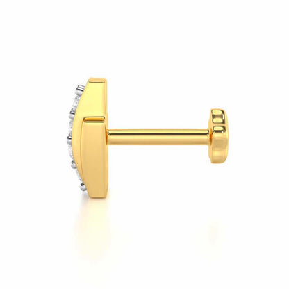 Radiant Line Silver Nosepin - Yellow Gold - Image 3