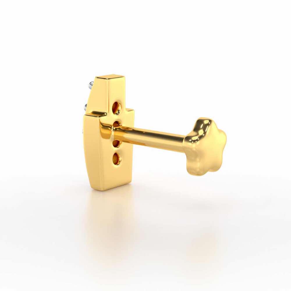 Radiant Line Silver Nosepin - Yellow Gold - Image 4