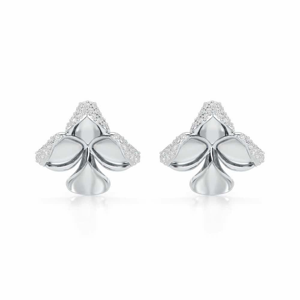 Radiant Luminary Silver Earrings - White Gold - Image 1