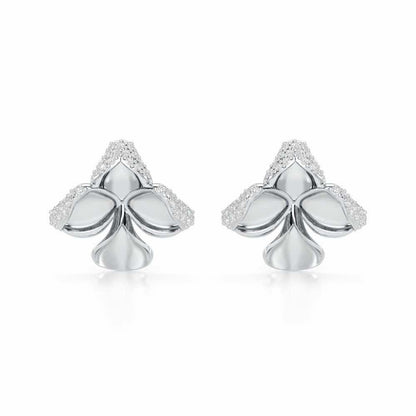 Radiant Luminary Silver Earrings - White Gold - Image 1