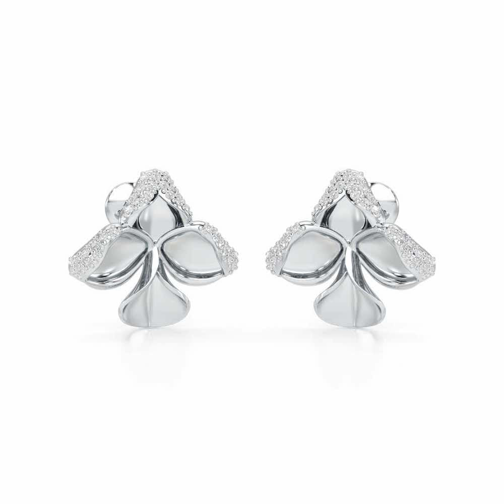 Radiant Luminary Silver Earrings - White Gold - Image 2