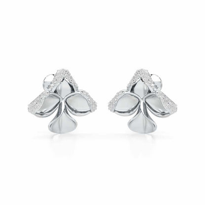 Radiant Luminary Silver Earrings - White Gold - Image 2