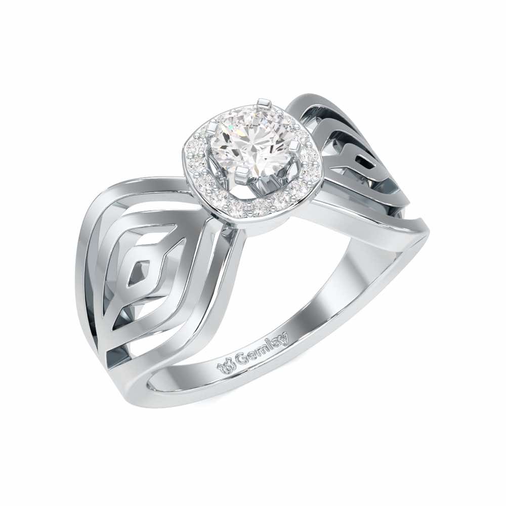 Radiant Majesty Solitaire Ring - White Gold - Image 1