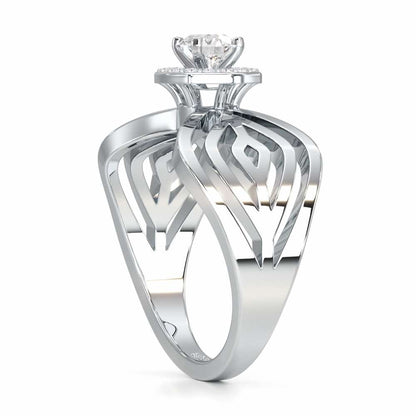 Radiant Majesty Solitaire Ring - White Gold - Image 3