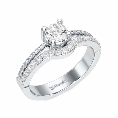 Radiant Mirage Solitaire Ring - White Gold - Image 1