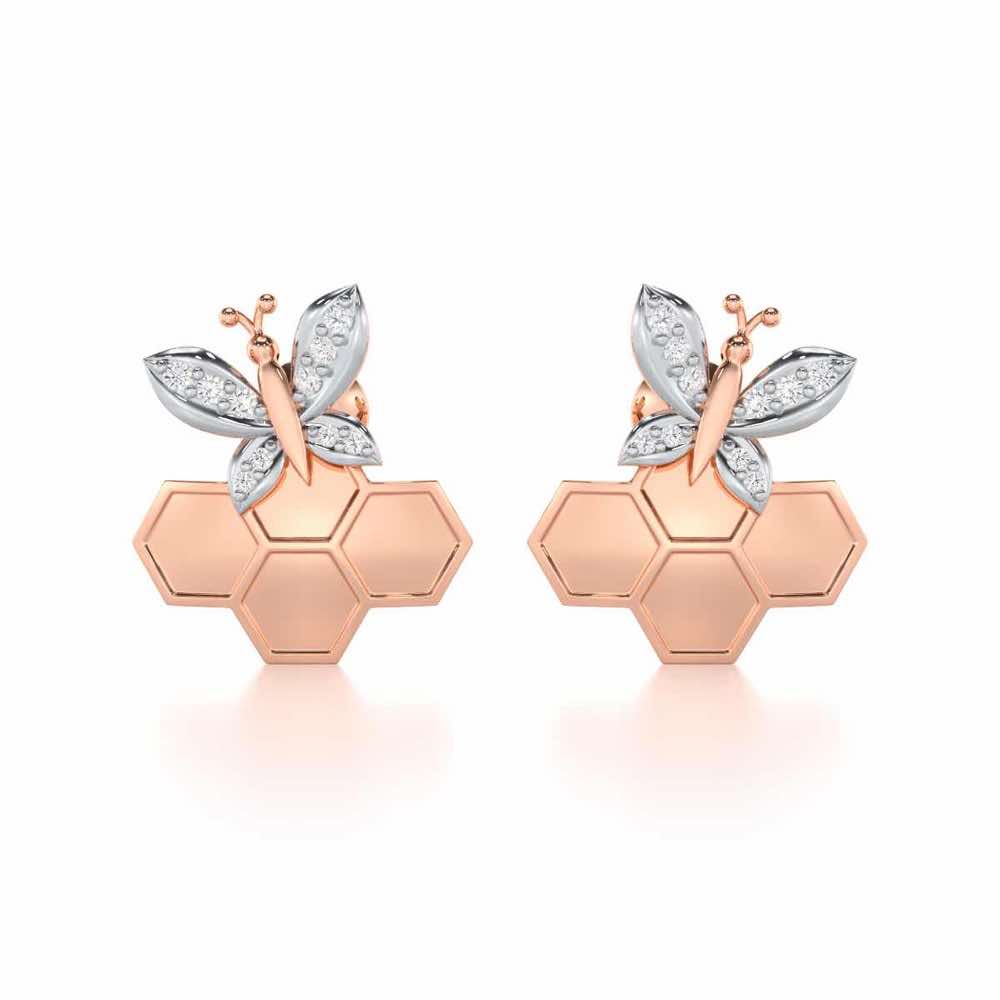 Radiant Nurture Silver Earrings - Rose Gold - Image 1