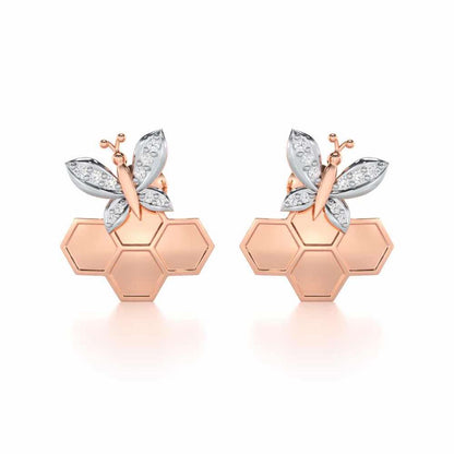 Radiant Nurture Silver Earrings - Rose Gold - Image 1