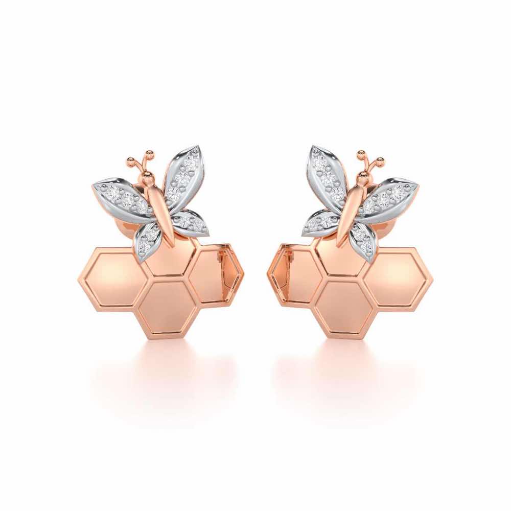 Radiant Nurture Silver Earrings - Rose Gold - Image 2