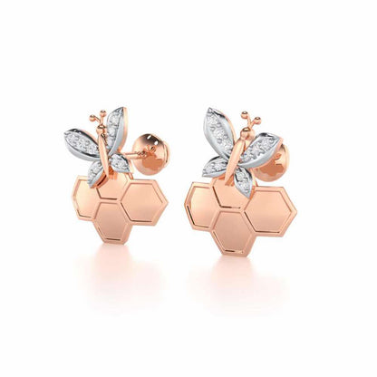 Radiant Nurture Silver Earrings - Rose Gold - Image 3