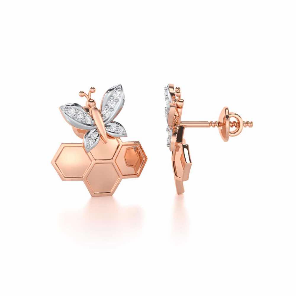 Radiant Nurture Silver Earrings - Rose Gold - Image 4