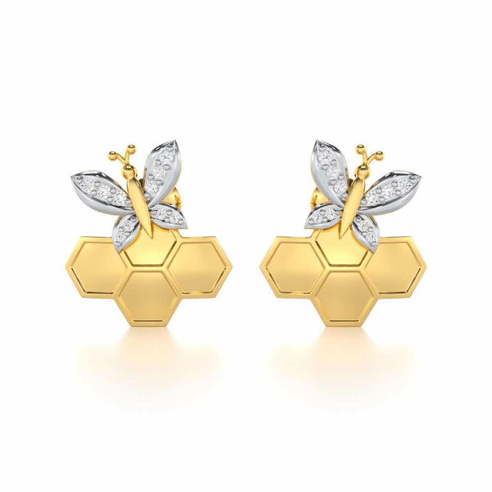 Radiant Nurture Silver Earrings - Yellow Gold - Image 1