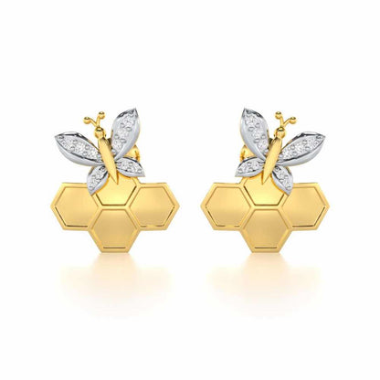 Radiant Nurture Silver Earrings - Yellow Gold - Image 1