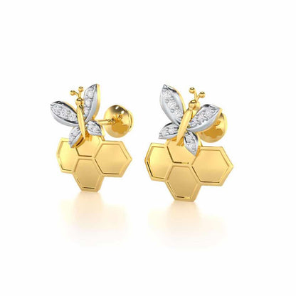 Radiant Nurture Silver Earrings - Yellow Gold - Image 3