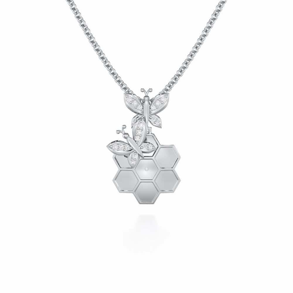 Radiant Nurture Silver Pendant - White Gold - Image 1