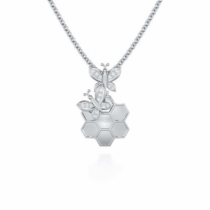 Radiant Nurture Silver Pendant - White Gold - Image 1