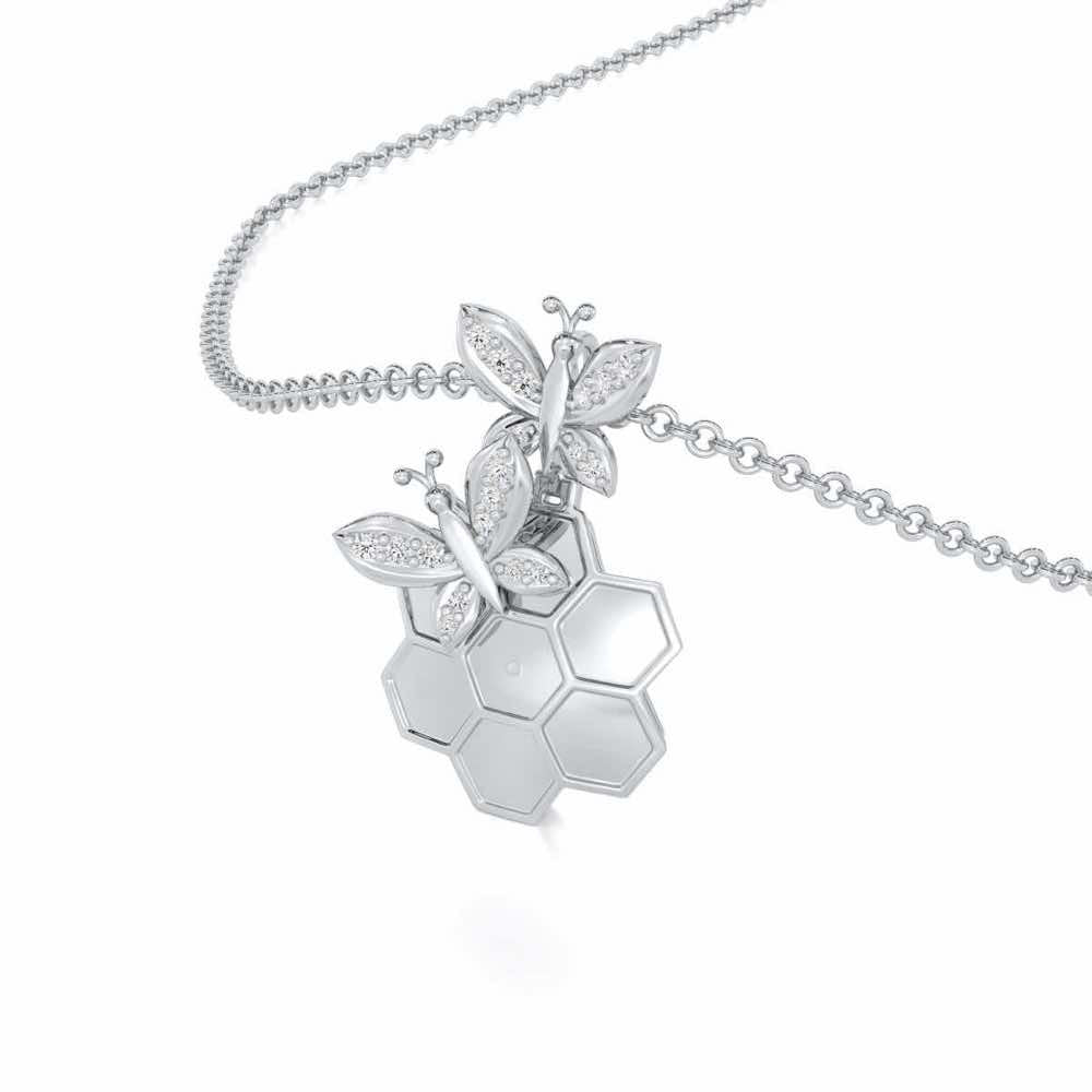 Radiant Nurture Silver Pendant - White Gold - Image 2
