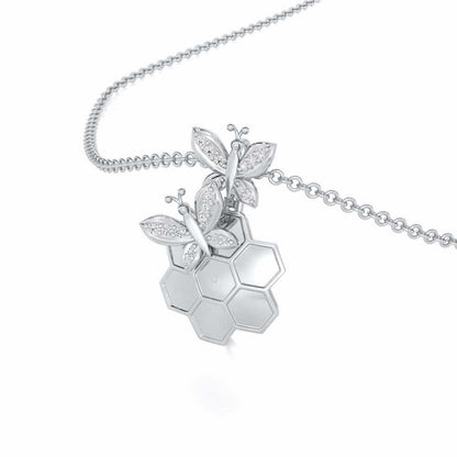 Radiant Nurture Silver Pendant - White Gold - Image 2