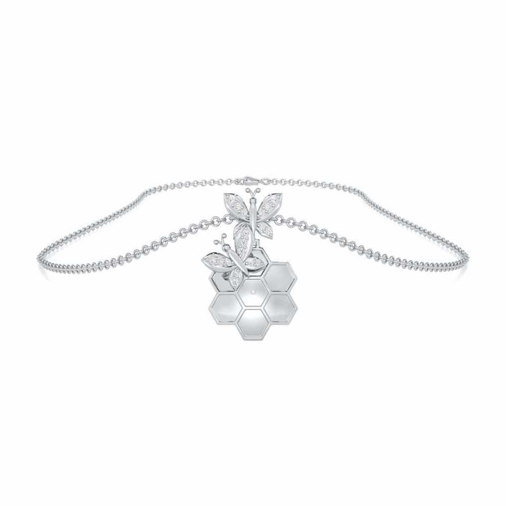 Radiant Nurture Silver Pendant - White Gold - Image 3