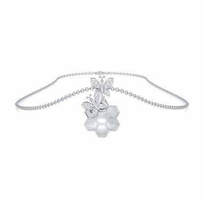 Radiant Nurture Silver Pendant - White Gold - Image 3