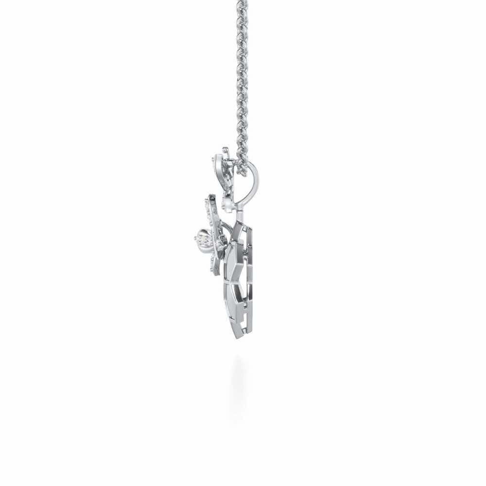 Radiant Nurture Silver Pendant - White Gold - Image 4