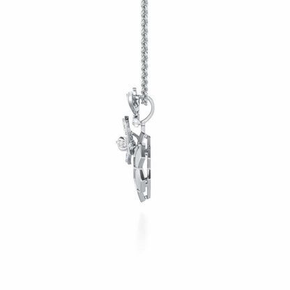 Radiant Nurture Silver Pendant - White Gold - Image 4