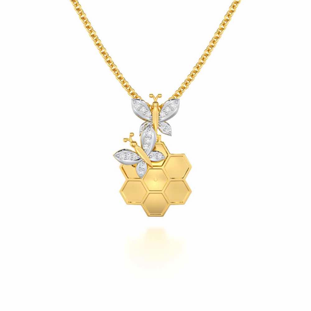 Radiant Nurture Silver Pendant - Yellow Gold - Image 1