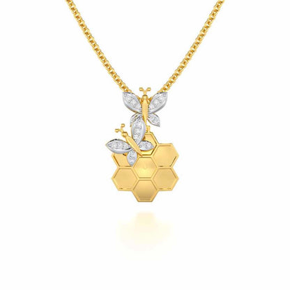 Radiant Nurture Silver Pendant - Yellow Gold - Image 1