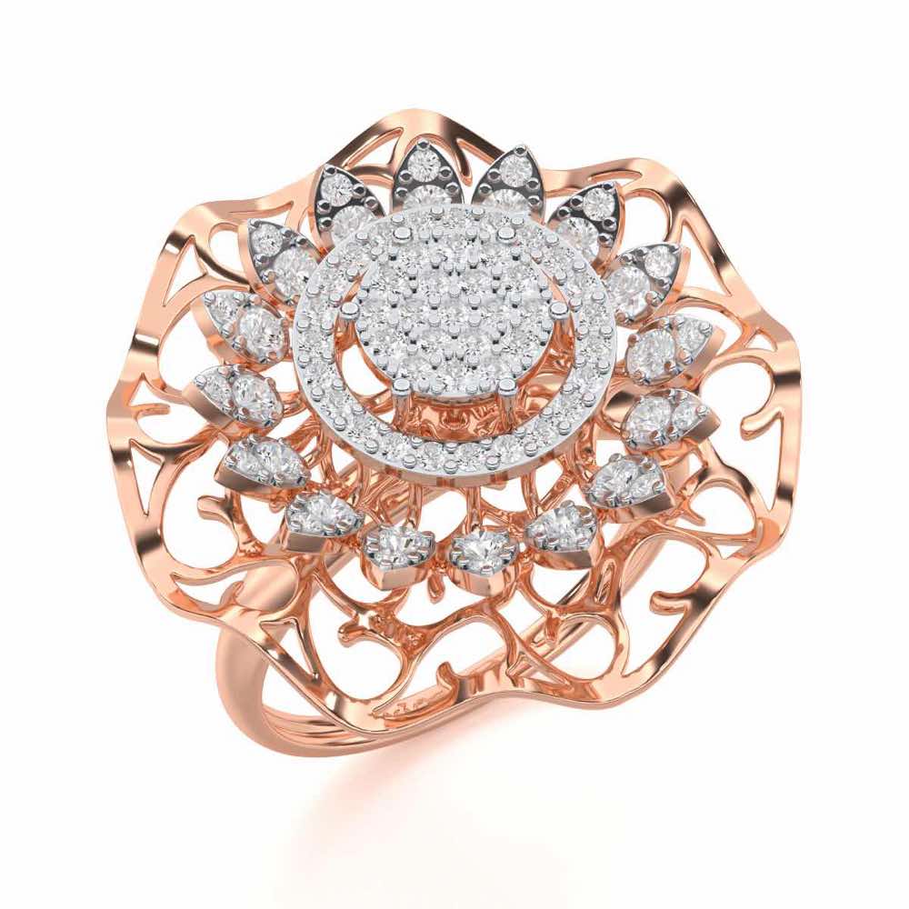 Radiant Pinnacle Silver Ring - Rose Gold - Image 1