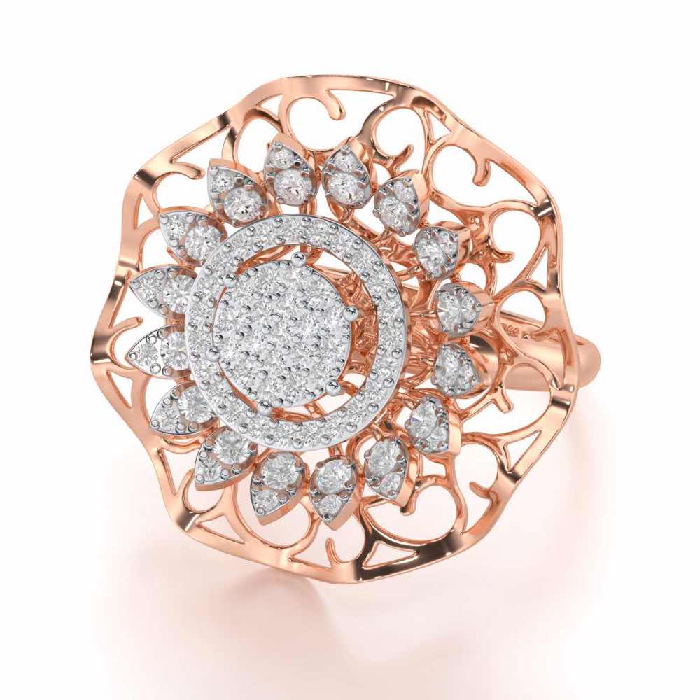 Radiant Pinnacle Silver Ring - Rose Gold - Image 2