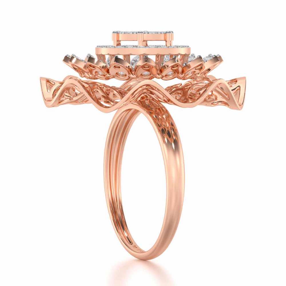 Radiant Pinnacle Silver Ring - Rose Gold - Image 3