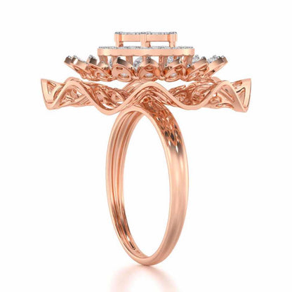 Radiant Pinnacle Silver Ring - Rose Gold - Image 3