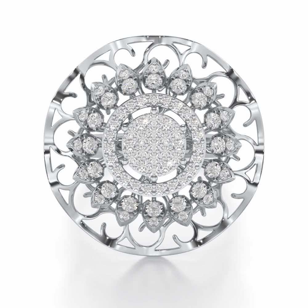 Radiant Pinnacle Silver Ring - White Gold - Image 4