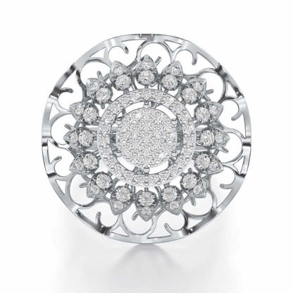 Radiant Pinnacle Silver Ring - White Gold - Image 4