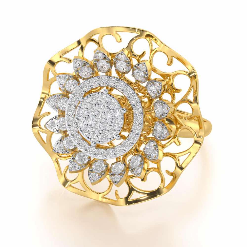 Radiant Pinnacle Silver Ring - Yellow Gold - Image 2