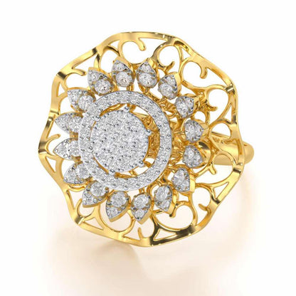 Radiant Pinnacle Silver Ring - Yellow Gold - Image 2
