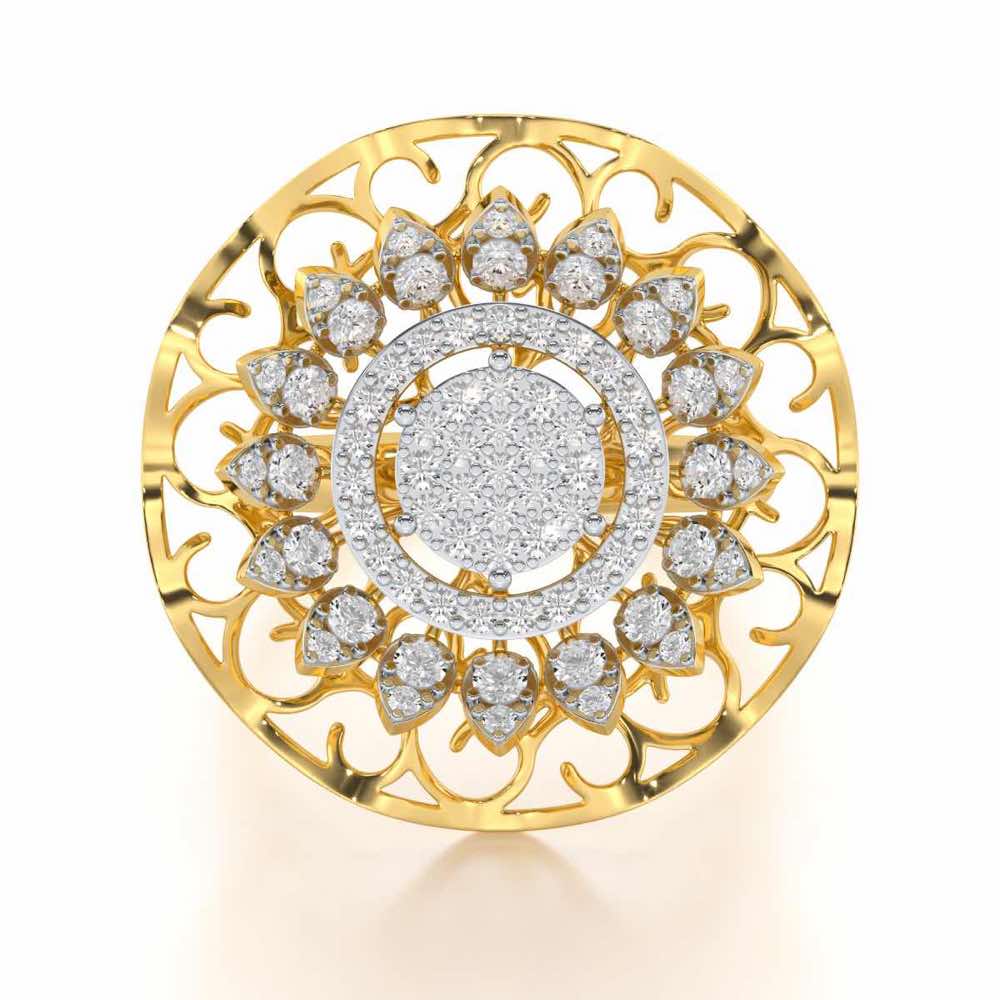 Radiant Pinnacle Silver Ring - Yellow Gold - Image 4