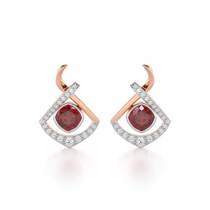 Radiant Rapture Garnet Silver Earrings - Rose Gold - Image 1