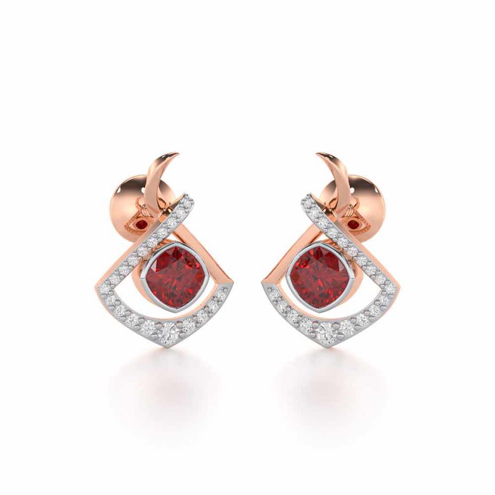 Radiant Rapture Garnet Silver Earrings - Rose Gold - Image 2
