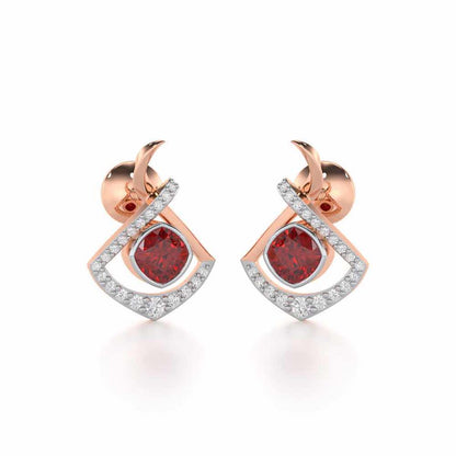 Radiant Rapture Garnet Silver Earrings - Rose Gold - Image 2