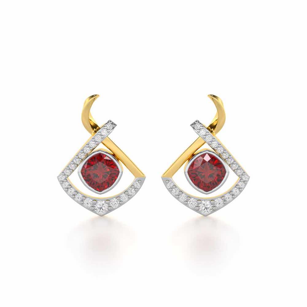 Radiant Rapture Garnet Silver Earrings - Yellow Gold - Image 1
