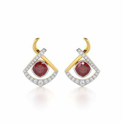 Radiant Rapture Garnet Silver Earrings - Yellow Gold - Image 1