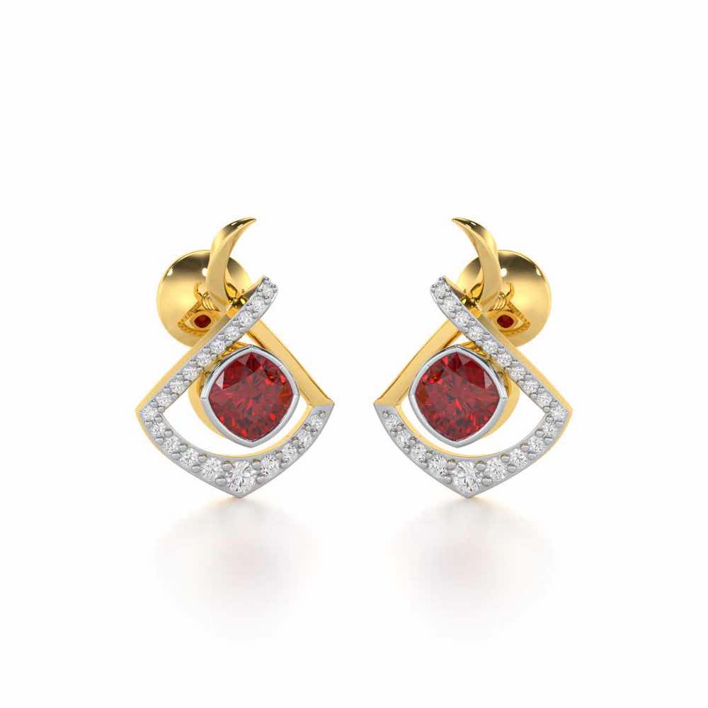 Radiant Rapture Garnet Silver Earrings - Yellow Gold - Image 2