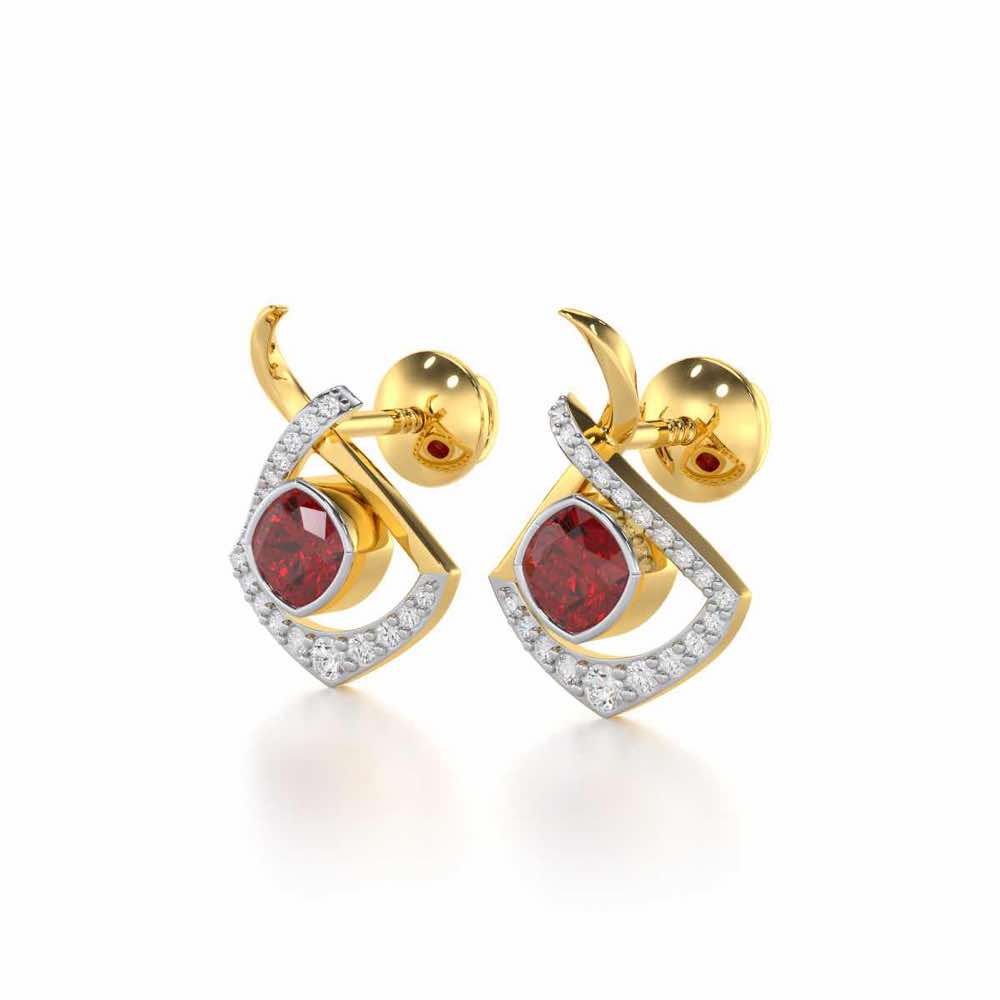 Radiant Rapture Garnet Silver Earrings - Yellow Gold - Image 3
