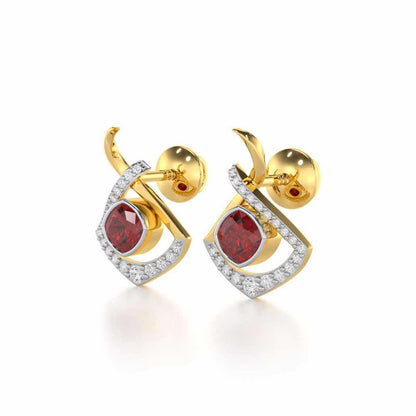 Radiant Rapture Garnet Silver Earrings - Yellow Gold - Image 3