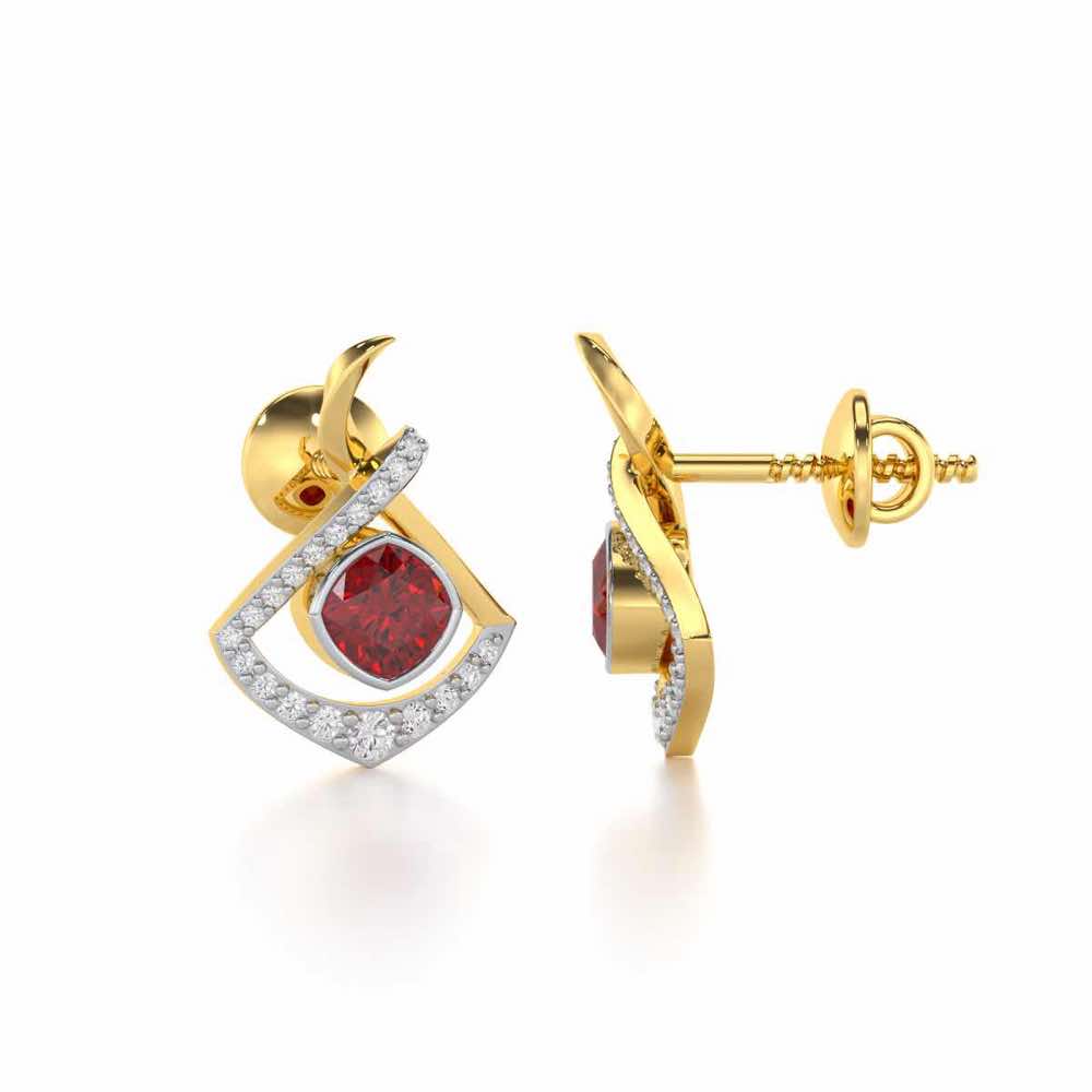 Radiant Rapture Garnet Silver Earrings - Yellow Gold - Image 4