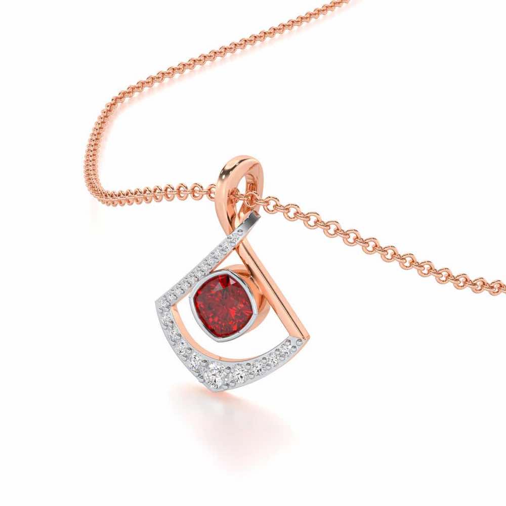 Radiant Rapture Garnet Silver Pendant - Rose Gold - Image 1