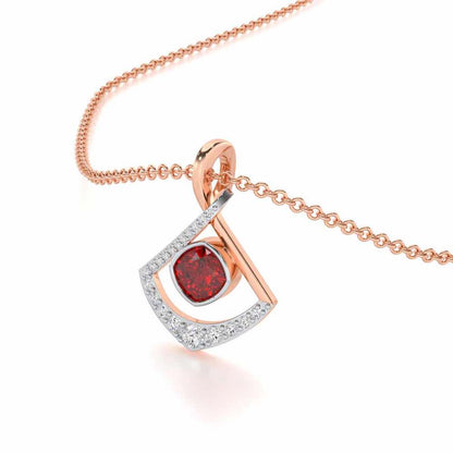 Radiant Rapture Garnet Silver Pendant - Rose Gold - Image 1