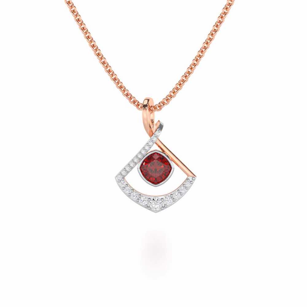 Radiant Rapture Garnet Silver Pendant - Rose Gold - Image 2